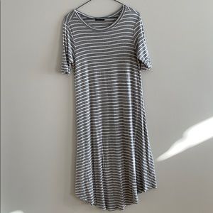 Striped Trapeze Midi Dress